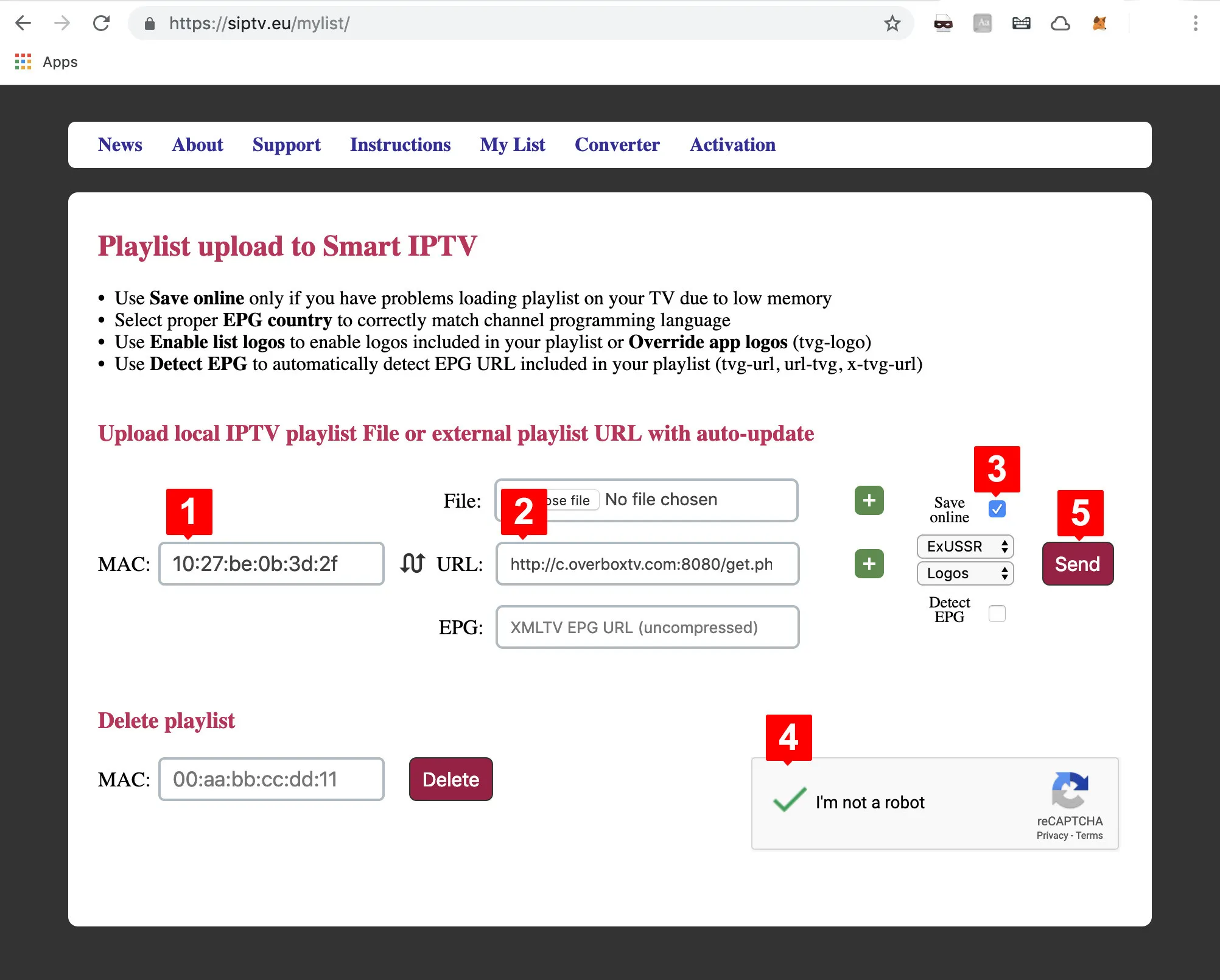 Passos de instalação do Smart IPTV
