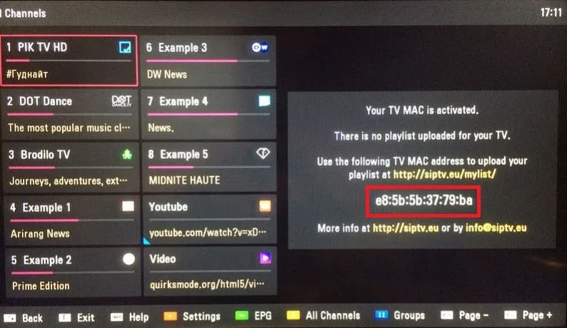 Onde encontrar o endereço MAC no Smart IPTV