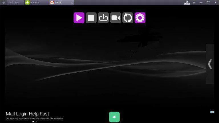 Barra de herramientas de la pantalla principal de Perfect Player con el icono del engranaje de ajustes