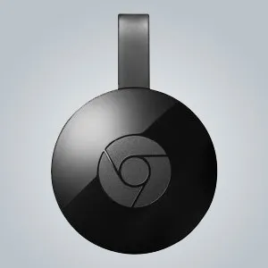 Dispositivo de streaming Google Chromecast que se conecta al puerto HDMI del televisor