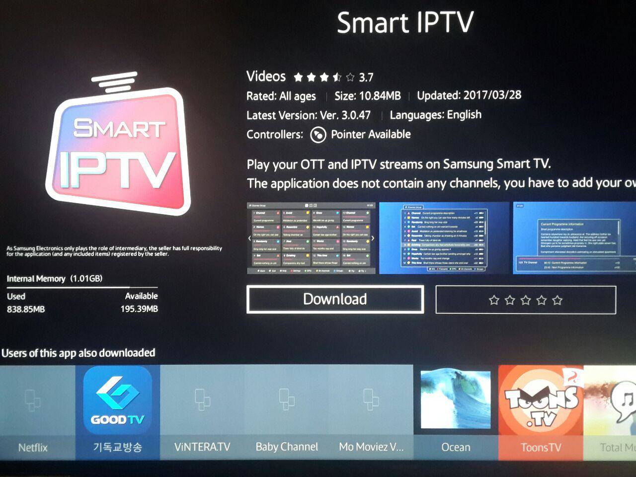 Download Smart IPTV from application store