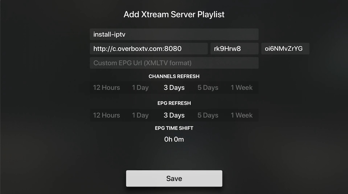 IPTV on Apple TV - Xtream codes
