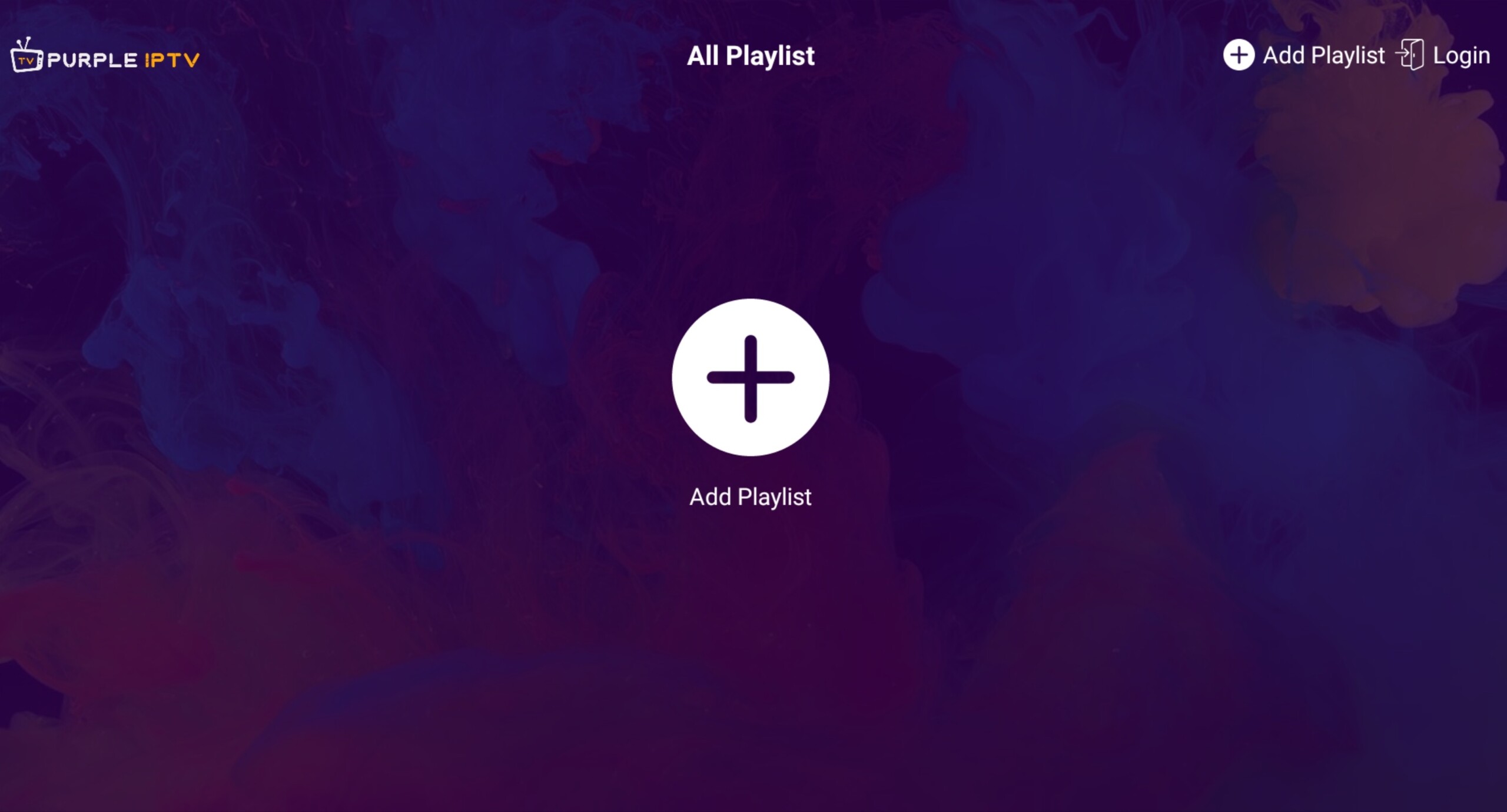 Add playlist in IPTV smart Purple